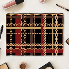 Red Black Checks Cosmetic Bag (xl) by designsbymallika