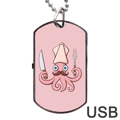 Squid Chef Cartoon Dog Tag Usb Flash (one Side) by sifis