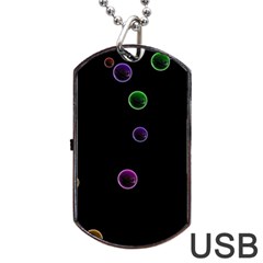 Bubble In Blavk Background Dog Tag Usb Flash (one Side) by Sabelacarlos