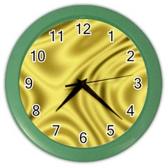 Golden Wave  Color Wall Clock by Sabelacarlos