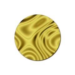 Golden Wave Rubber Coaster (round)  by Sabelacarlos