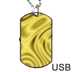 Golden Wave Dog Tag Usb Flash (one Side) by Sabelacarlos