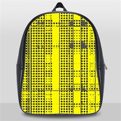 Black Yellow Punk Plaid School Bag (xl) by SpinnyChairDesigns