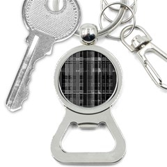 Black Punk Plaid Bottle Opener Key Chain by SpinnyChairDesigns