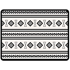 Black And White Aztec Fleece Blanket (large)  by tmsartbazaar