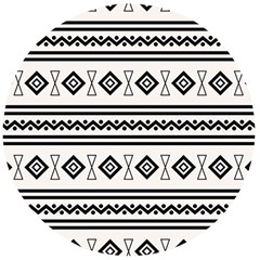 Black And White Aztec Wooden Bottle Opener (round) by tmsartbazaar