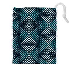 Blue Motif Design Drawstring Pouch (5xl) by tmsartbazaar