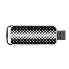 Geometrical Blocks, Rhombus Black And White Pattern Portable Usb Flash (two Sides) by Casemiro