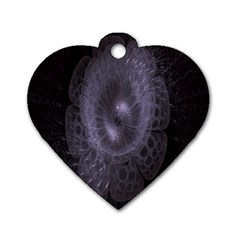 Fractal Flowers Dog Tag Heart (one Side) by Sparkle