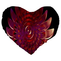 Chakra Flower Large 19  Premium Heart Shape Cushions by Sparkle