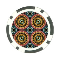 Aztec Multicolor Mandala Poker Chip Card Guard by tmsartbazaar