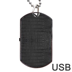 Black Alligator Skin Dog Tag Usb Flash (one Side) by LoolyElzayat