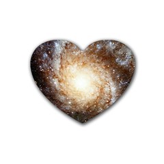 Galaxy Space Rubber Coaster (heart)  by Sabelacarlos