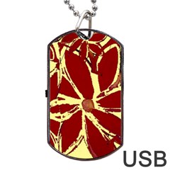 Flowery Fire Dog Tag Usb Flash (two Sides) by Janetaudreywilson