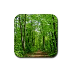 In The Forest The Fullness Of Spring, Green, Rubber Coaster (square)  by MartinsMysteriousPhotographerShop