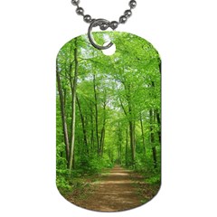 In The Forest The Fullness Of Spring, Green, Dog Tag (one Side) by MartinsMysteriousPhotographerShop