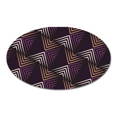 Zigzag Motif Design Oval Magnet by tmsartbazaar