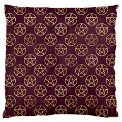 Golden Pentagram Large Cushion Case (one Side) by Angelandspot