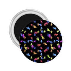 Multicolored Hands Silhouette Motif Design 2 25  Magnets by dflcprintsclothing