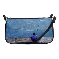 Senior Man Fishing At River, Montevideo, Uruguay001 Shoulder Clutch Bag by dflcprintsclothing