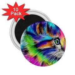 Rainbowcat 2 25  Magnets (10 Pack)  by Sparkle