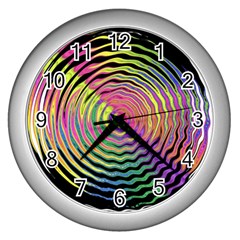 Rainbowwaves Wall Clock (silver) by Sparkle