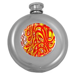 Fire On The Sun Round Hip Flask (5 Oz) by ScottFreeArt