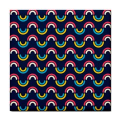 Geo Rainbow Stroke Tile Coaster by tmsartbazaar