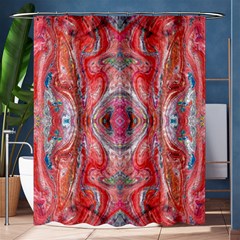 Intricate Red Marbling Shower Curtain 60  X 72  (medium)  by kaleidomarblingart