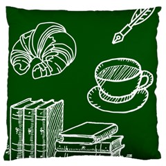 Books And Baked Goods Pattern Large Cushion Case (one Side) by DithersDesigns