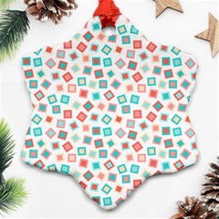 Aqua Coral Snowflake Ornament (two Sides) by CuteKingdom