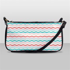 Aqua Coral Waves Shoulder Clutch Bag by CuteKingdom