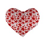 Red Flowers Standard 16  Premium Heart Shape Cushions Front