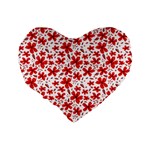 Red Flowers Standard 16  Premium Heart Shape Cushions Back