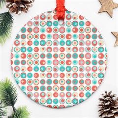 Aqua Coral Circles Ornament (round) by CuteKingdom