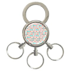 Aqua Coral Circles 3-ring Key Chain by CuteKingdom