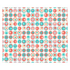 Aqua Coral Circles Double Sided Flano Blanket (small)  by CuteKingdom