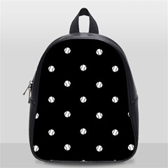 Black And White Baseball Motif Pattern School Bag (small) by dflcprintsclothing