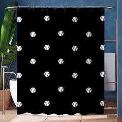 Black And White Baseball Motif Pattern Shower Curtain 60  X 72  (medium)  by dflcprintsclothing