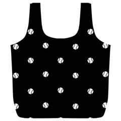 Black And White Baseball Motif Pattern Full Print Recycle Bag (xxl) by dflcprintsclothing