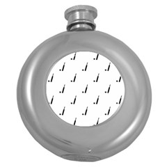 Black And White Cricket Sport Motif Print Pattern Round Hip Flask (5 Oz) by dflcprintsclothing