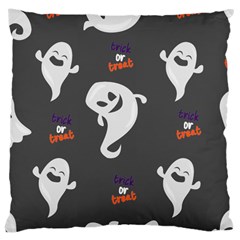 Halloween Ghost Trick Or Treat Seamless Repeat Pattern Large Cushion Case (two Sides) by KentuckyClothing