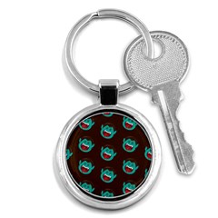 Frankenstein Halloween Seamless Repeat Pattern  Key Chain (round) by KentuckyClothing