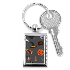 Halloween Themed Seamless Repeat Pattern Key Chain (rectangle) by KentuckyClothing