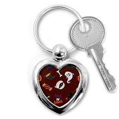 Halloween Seamless Repeat Pattern Key Chain (heart) by KentuckyClothing