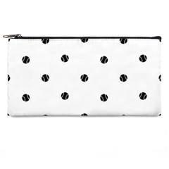 Black And White Baseball Print Pattern Pencil Case by dflcprintsclothing