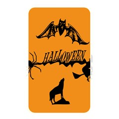 Happy Halloween Scary Funny Spooky Logo Witch On Broom Broomstick Spider Wolf Bat Black 8888 Black A Memory Card Reader (rectangular) by HalloweenParty