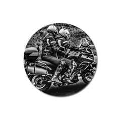 Motorcycle Riders At Highway Magnet 3  (round) by dflcprintsclothing