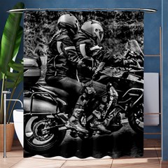 Motorcycle Riders At Highway Shower Curtain 60  X 72  (medium)  by dflcprintsclothing