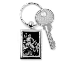 Laocoon Sculpture Over Black Key Chain (rectangle) by dflcprintsclothing